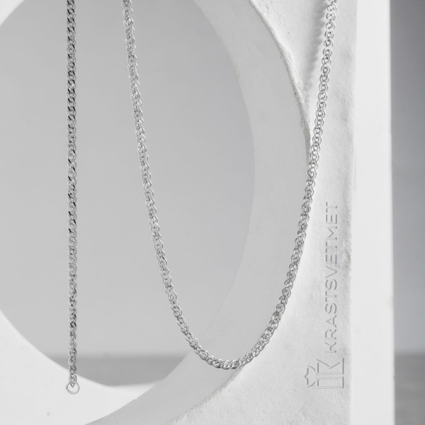 Цепь из белого золота 585, плетение «Нонна»